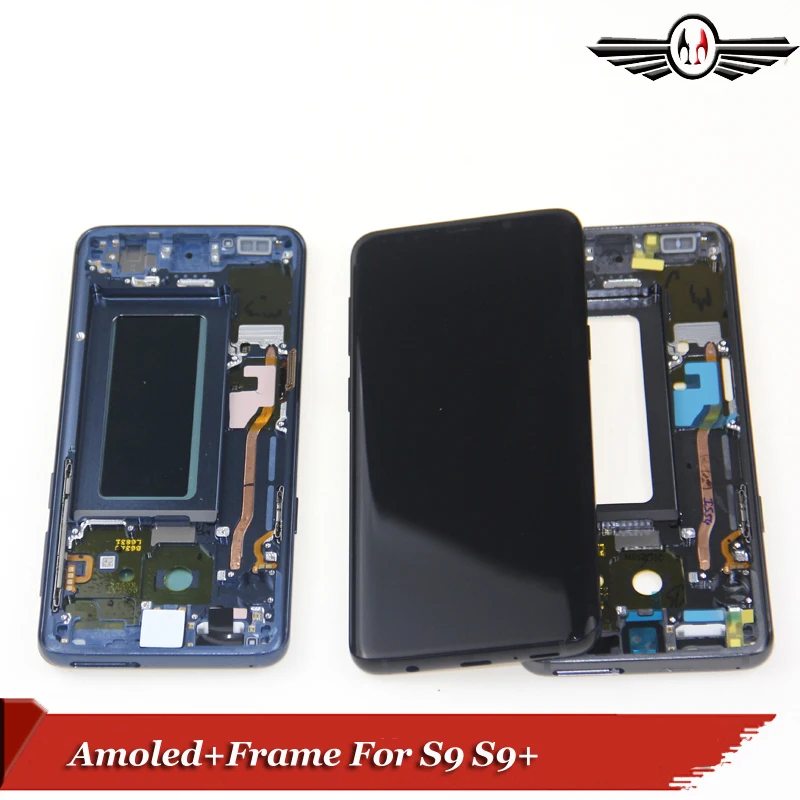 Супер AMOLED для SAMSUNG Galaxy S9 lcd сенсорный экран дигитайзер с рамкой S9 Plus lcd G960 G965 с рамкой