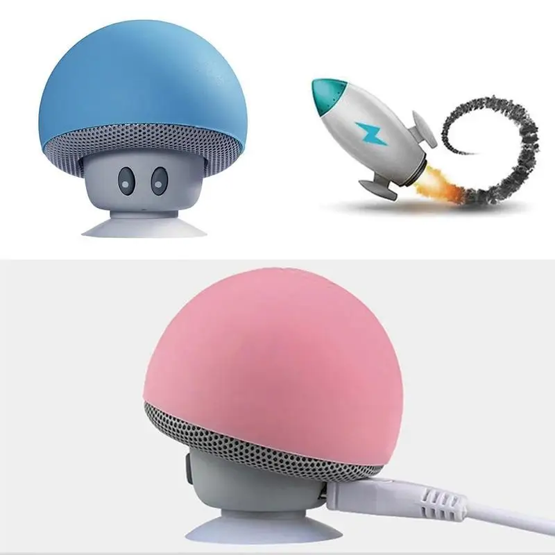Мультяшные bluetooth колонки миниатюрные в форме гриба водонепроницаемые