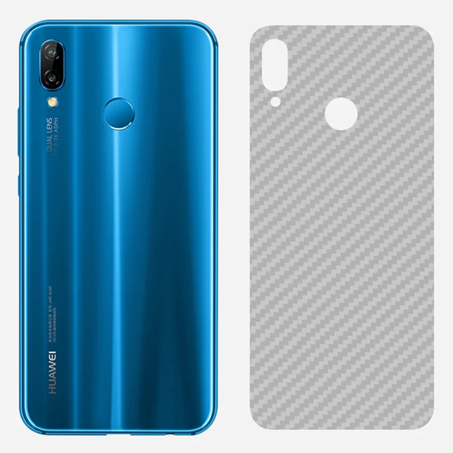 5 шт./лот 3D углеродного волокна наклейка на заднюю часть для huawei P30 P20 Pro Lite Коврики