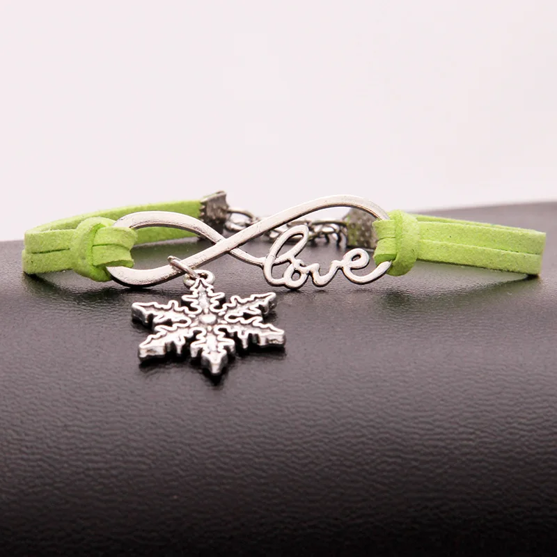 Популярные Модные женские ювелирные изделия древнее серебро снежинка Infinity Love charm
