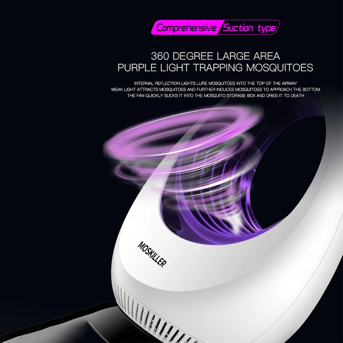 Electronic Mosquito Killer LED USB Charging Lamp Light Insect Bug Fly Trap Pest Three-dimensional Surround Type 225x160x116mm |