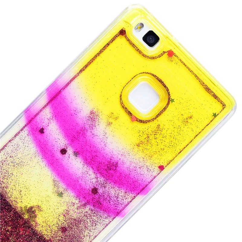Чехол для телефона Yokata Quicksand Rainbow Huawei P9 Lite мягкий Блестящий Прозрачный Бампер TPU
