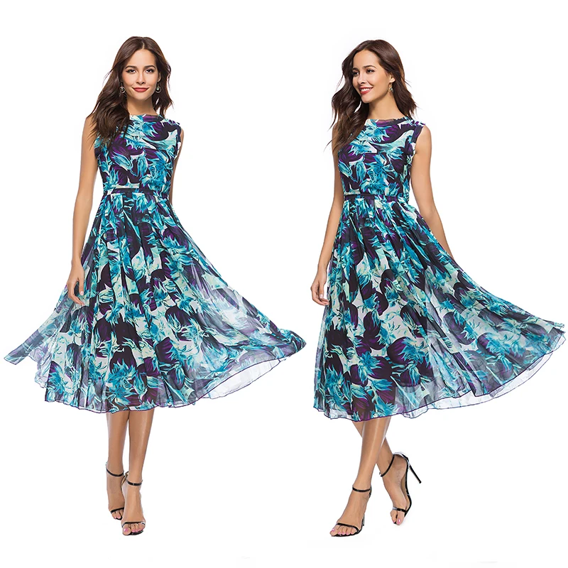 Фото Debowa 2018 New Summer Dress Women Floral Print Long Chiffon Sweet Bohemian Beach Женская одежда Debowa 2018 New Summer Dress Women Floral Print Long Chiffon Sweet Bohemian Beach Женская одежда