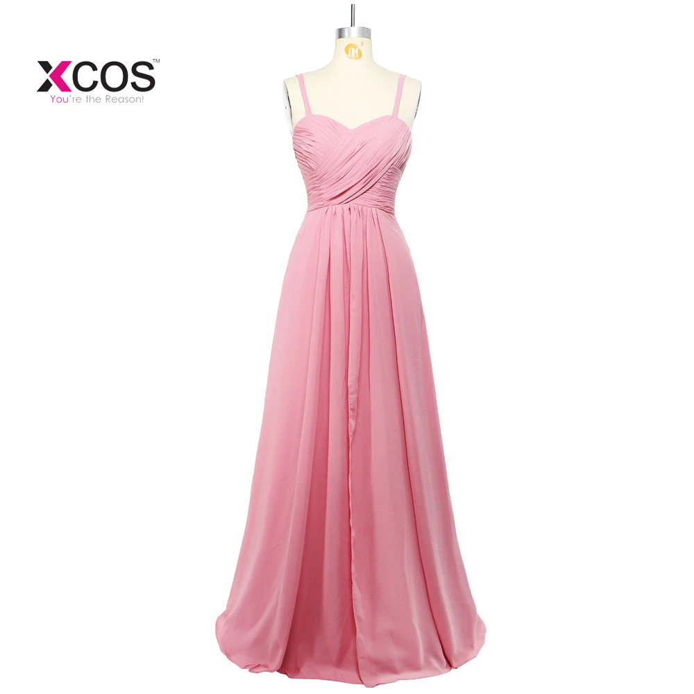 Бледно-розовый шифон Длинные платья подружек невесты 2018 элегантные пляжные Boho