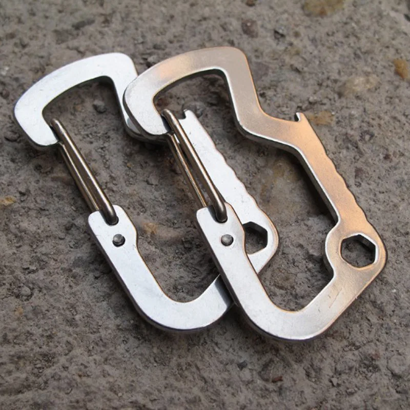 EDC stainless steel key chain hook ourtdoor beer bottle opener Wrench keyring accessory man multifunction tools | Украшения и