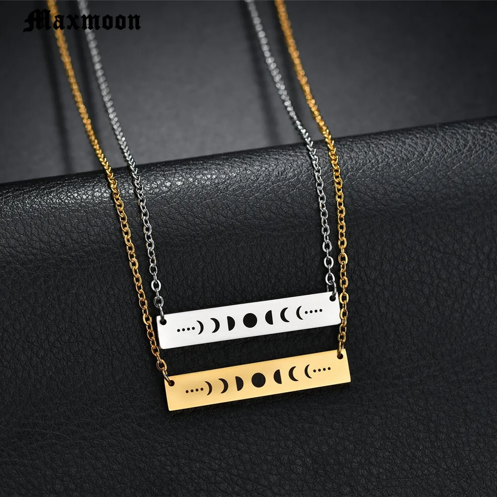 Женское ожерелье с подвеской Maxmoon винтажное из нержавеющей стали геометрическим