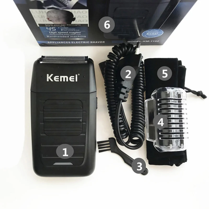 

Kemei Powerful Men Electric Shaver Beard Rechargeable Reciprocating Shaver for Men Shaving Machine DIY Haircut Face Care
