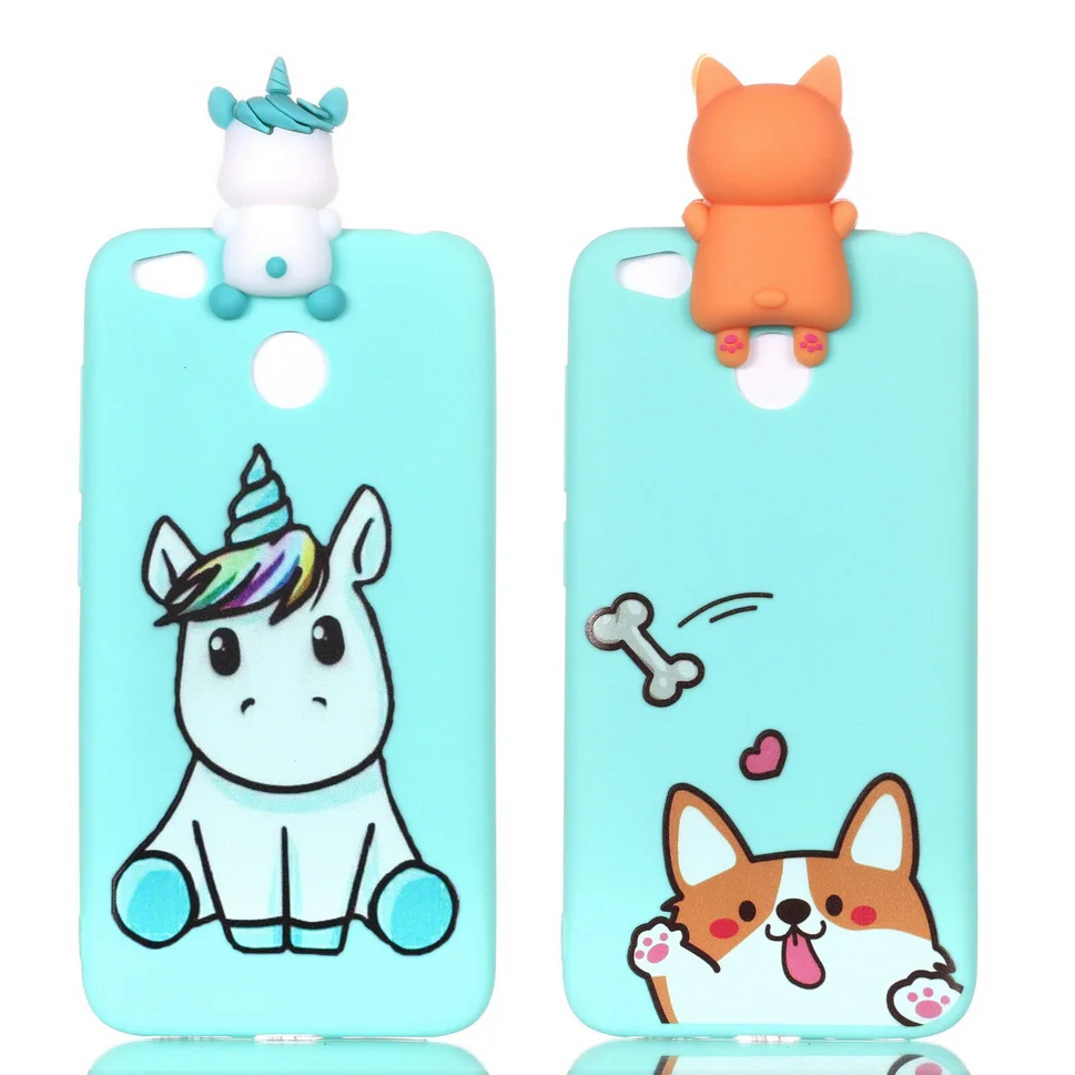 Силиконовый чехол для Xiaomi Redmi 4x мягкий из ТПУ с 3D рисунком единорога медведя кота