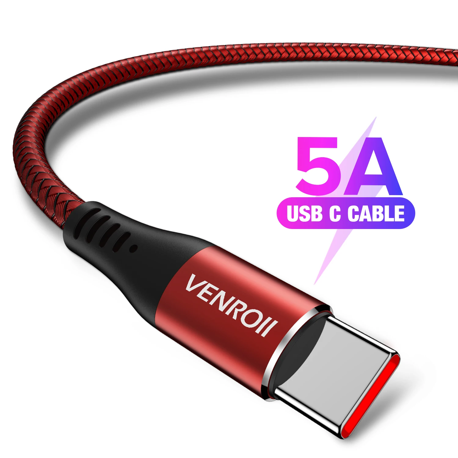 Venroii кабель usb type C 5A SuperCharge для huawei P30 Pro mate 30 USB C кабель для Honor 10 20 USBC зарядное устройство Быстрая зарядка 3,0 4,0