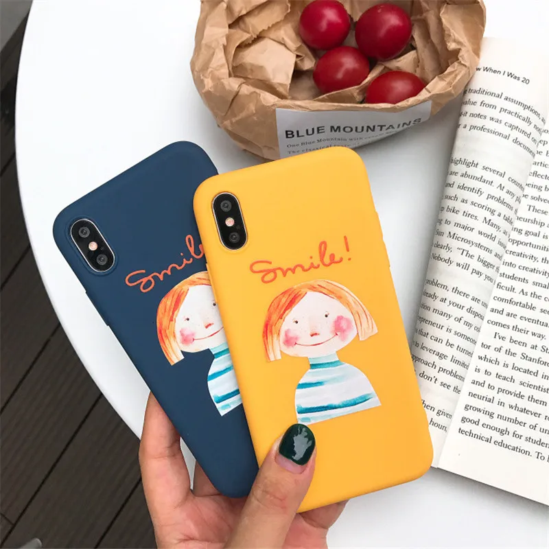 GYKZ милый мультяшный чехол с улыбкой для iPhone 6 6s X XS MAX XR 7 8 Plus Мягкий матовый из ТПУ