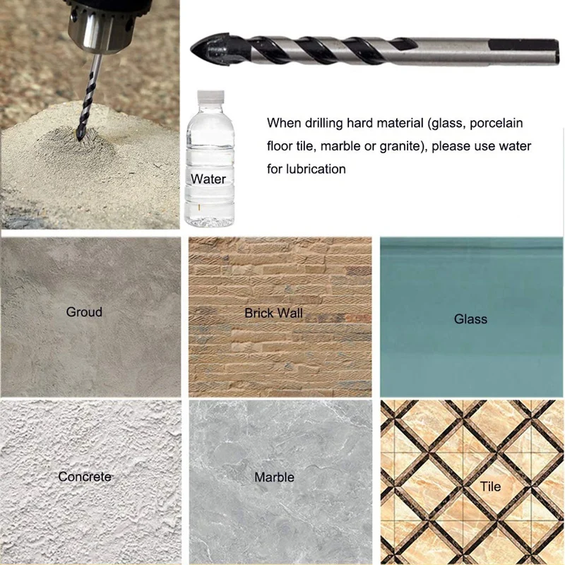 Сверло для кладки 16 шт. вольфрамовая твердая плитка из сплава сверла установщик