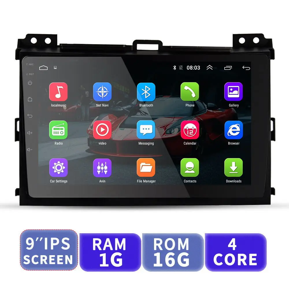 1G 16G EKIY " Android автомобильный мультимедийный плеер No 2 Din Авто Радио для Toyota Land Cruiser Prado 120 2004-2009 gps навигация головное устройство - Цвет: 1G 16G