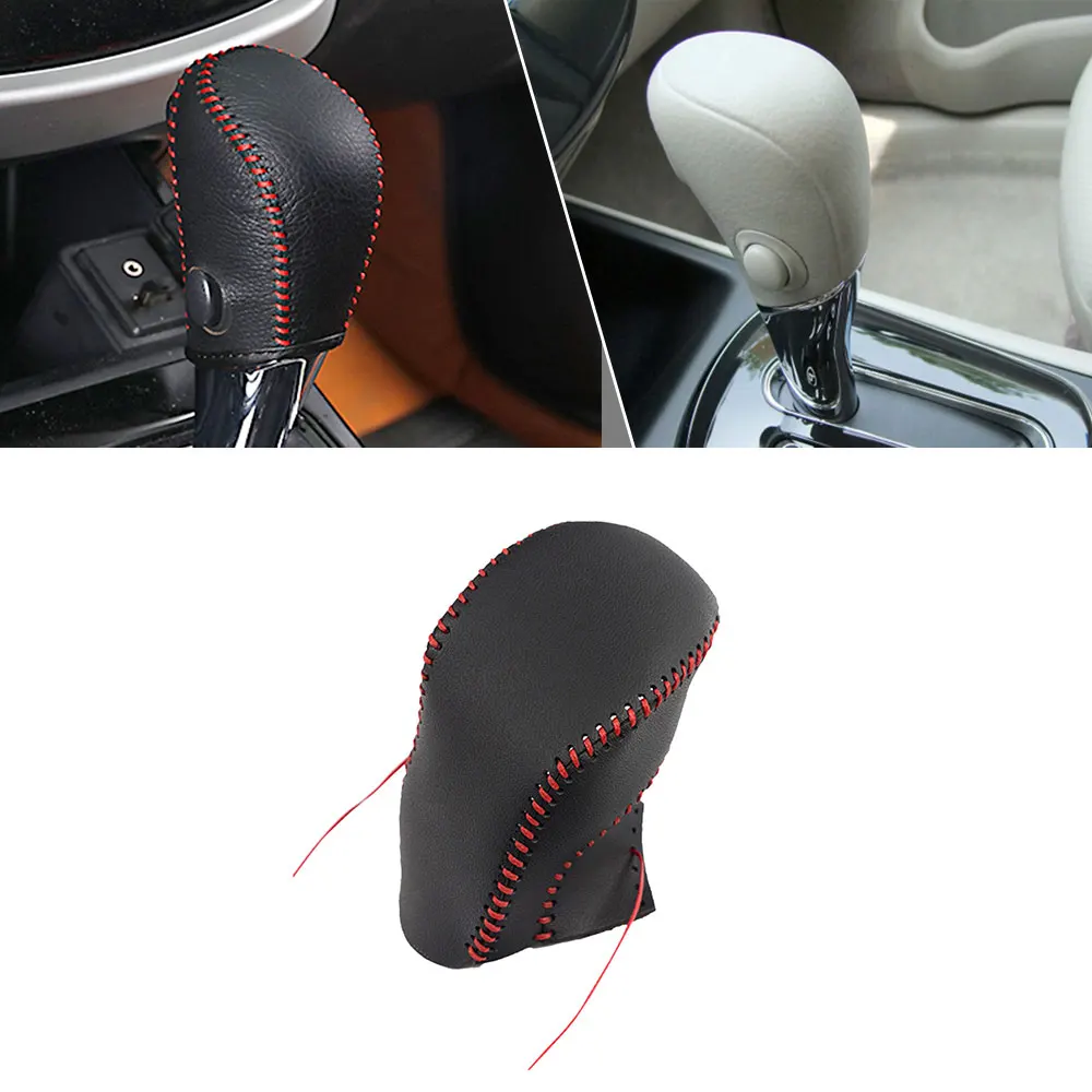 Автомобильный чехол из искусственной кожи для Nissan Sentra 2012- Sylphy Tiida 2011- LIVINA 2013- Rogue ручка переключения передач