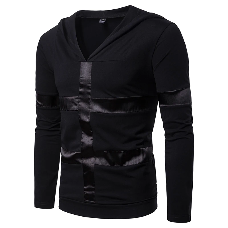 TUNEVUSE Hot 2018 New Spring Fashion V-Neck Slim Fit Long Sleeve T Shirt Men Trend Casual Mens T-Shirts Shirts Tops | Мужская одежда
