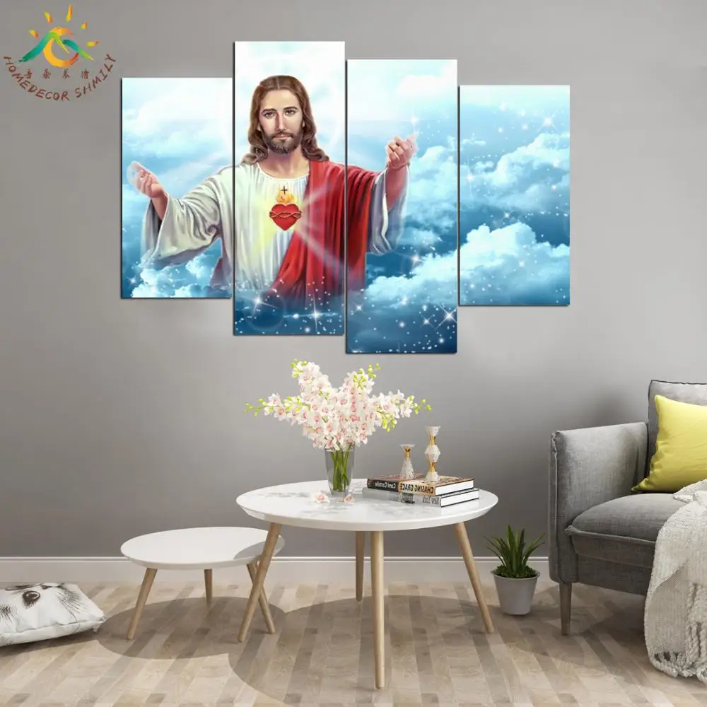3 4 5 шт. Бог Иисус рай Wall Art Картины картина живопись холст краски печатные стены