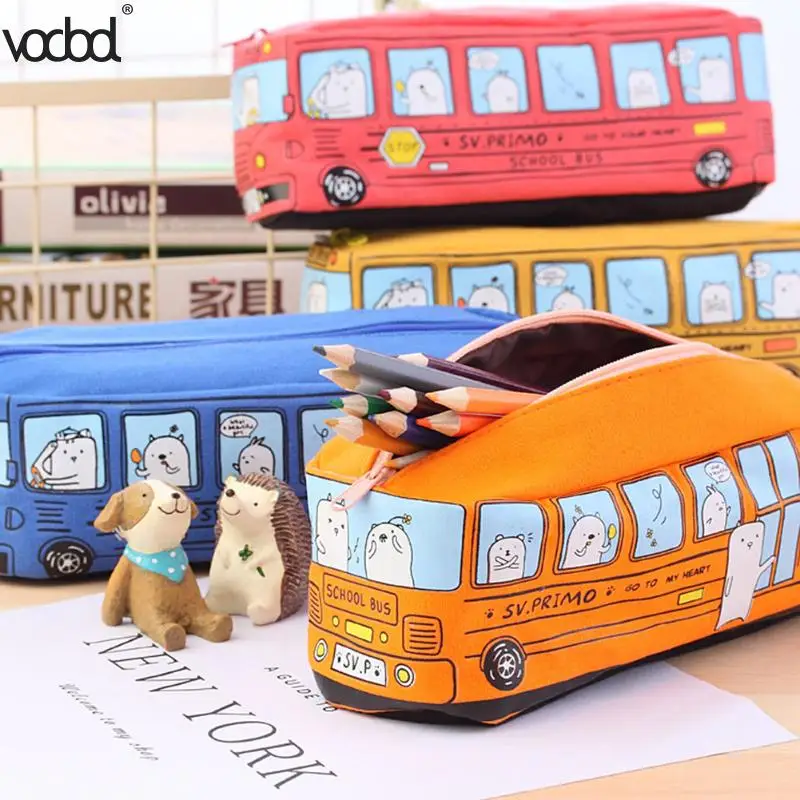 Чехол карандаш VODOOL School Bus для мальчиков и девочек креативный автомобильный