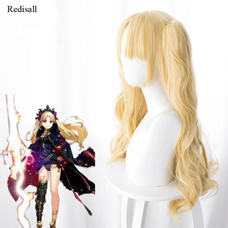 FGO Fate/Grand Order Ereshkigal золотой парик для косплея основной + 2 косички Хэллоуин