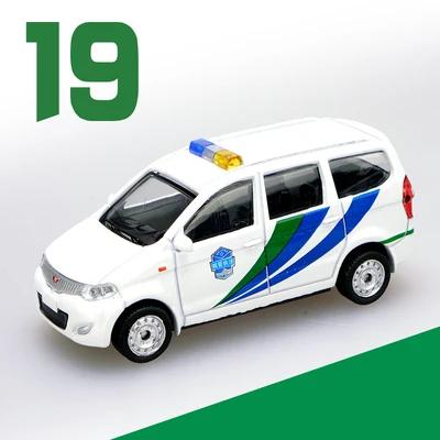 19 Моделирование 1: 64 Jetta Elan Wuling Hongguang Gold Cup, городское управление, Полицейская машина 01-24 модель автомобиля из сплава - Цвет: 19