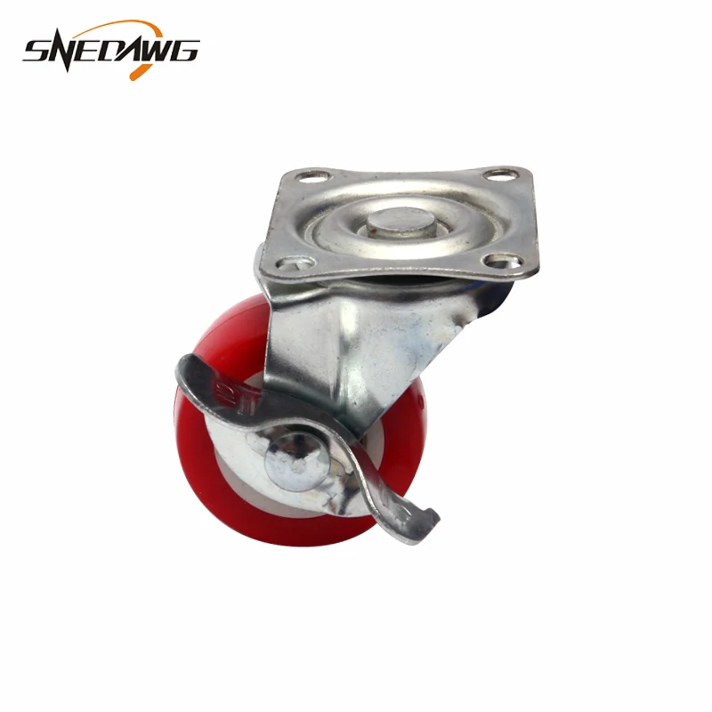 Swivel with brake Комплект из 2 предметов двойной шарикоподшипник нержавеющая сталь 1/1. 25/1. 5/2 дюймов PA Материал фиксированный шарнир самоустанавливающееся колесо светильник с вертикальной загрузкой Вес колёсико для мебели - Цвет: Swivel with brake