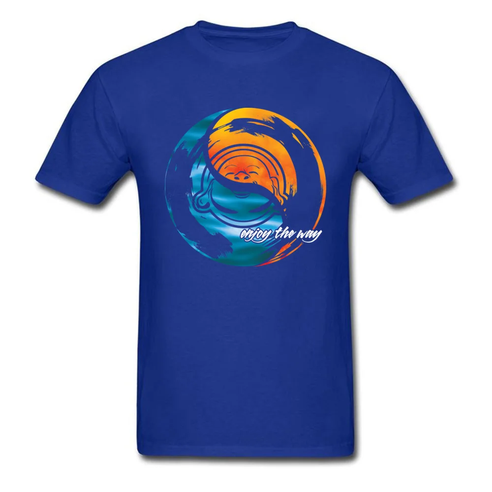 2018 Sea Sky Enjoy The Way Art Design Мужская футболка с рисунком Инь Ян черная простой стиль