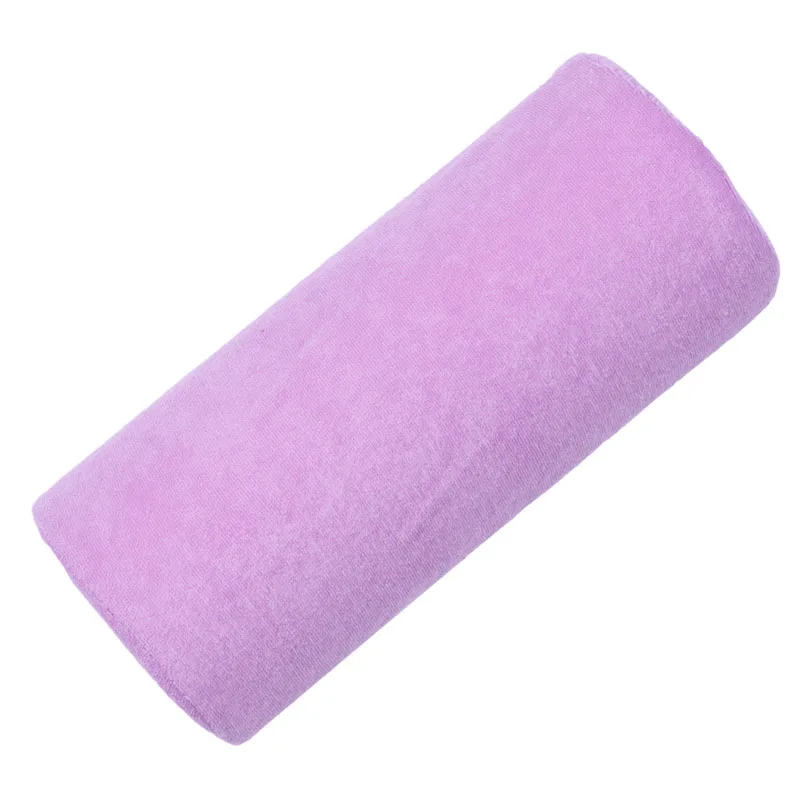 Pink Половинная Колонка Подушка для рук дизайн ногтей маникюр хлопок фланель розовый/фиолетовый/красный/ярко-розовый/Зебра полосы - Цвет: Pink