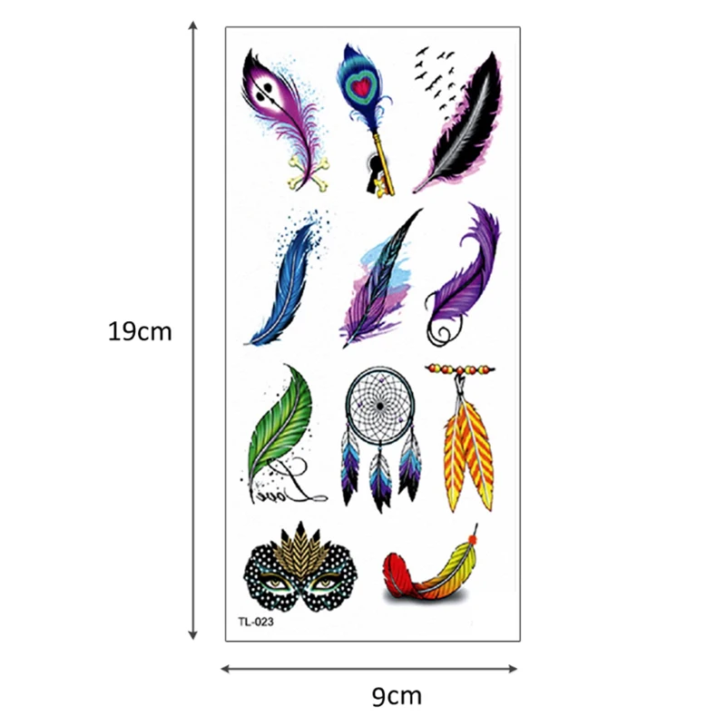 Временные татуировки наклейки цветок Геометрическая Роза тату черная птица