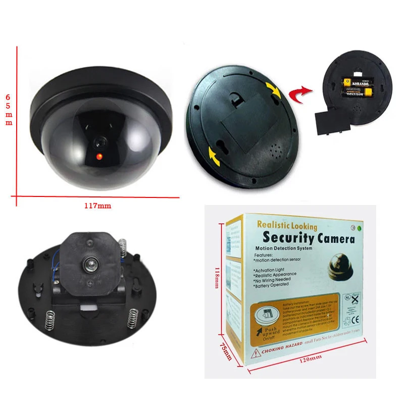 Value Pack 2 шт. пустышки CCTV Камера вспышки мигает светодиодный поддельные