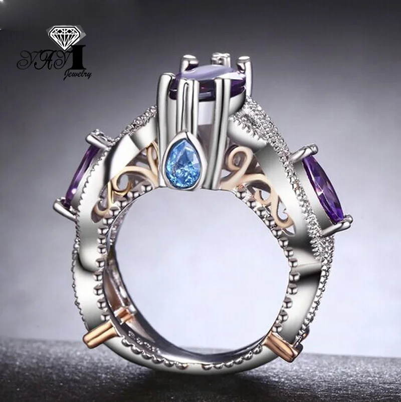 Ювелирные изделия YaYI Мода Принцесса огромный 4.5CT Фиолетовый Циркон с серебряным