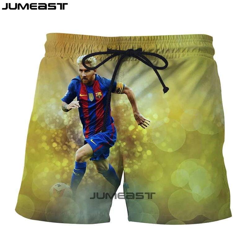Jumeast Брендовые мужские/женские 3D принты "Футбол" Звезда Lionel Messi шорты летние быстросохнущие пляжные повседневные спортивные брюки короткие брюки - Цвет: 28