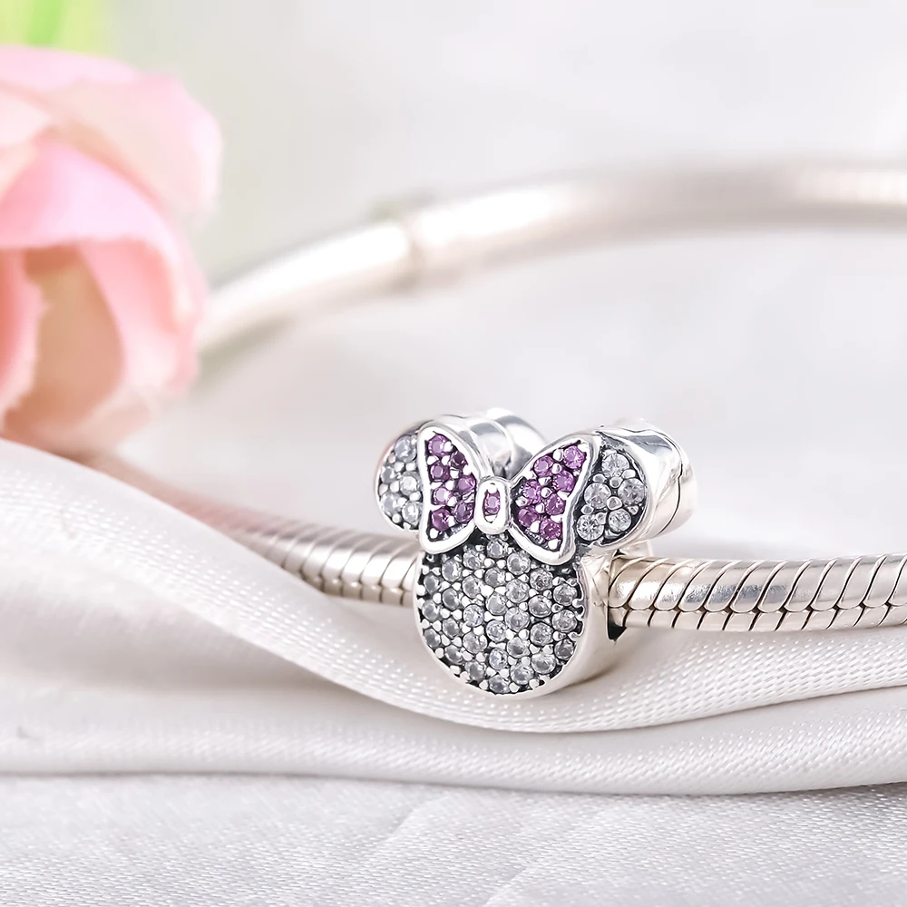 Suplush Real 100% 925 Sterling Silver AAA CZ Stones Cartoon Charms Beads Fit Original Pandora Bracelets Jewelry Making PSMB0748 | Украшения