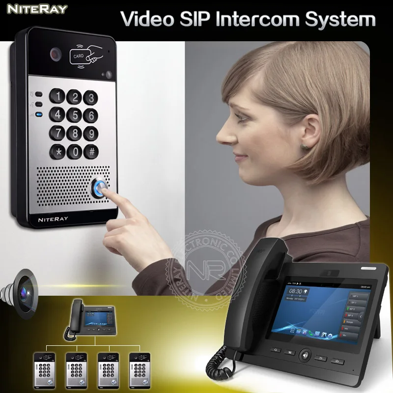 Низкая цена откидная дверь телефон VOIP видеодомофон RFID система входа двери Q520 |