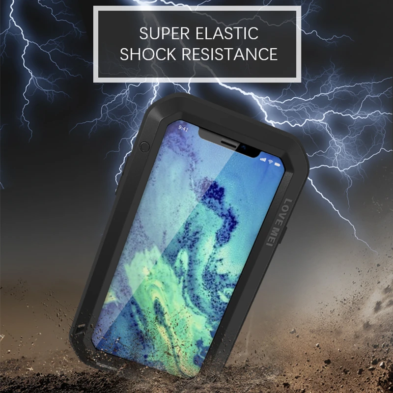 

LOVE MEI Aluminum Metal Case For iPhone XS Max Cover Armor Shockproof Waterproof Case For iPhone XS Outdoor Cover iPhone Coque