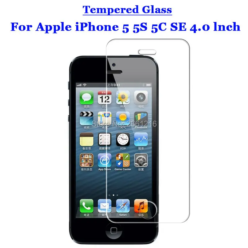 Закаленное стекло 9H 2.5D Премиум Защитная пленка для экрана Apple iPhone 5 5S 5C SE 4 0