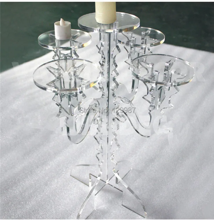 Европейский прозрачный акриловый подсвечник с 5 чашками для свадьбы Вечерние