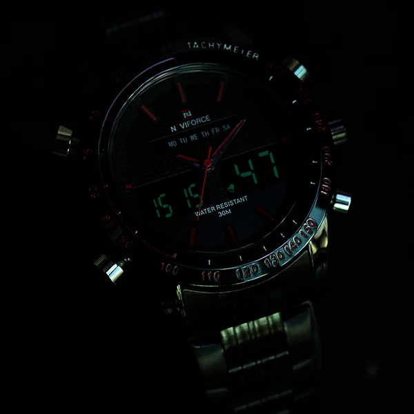 Часы наручные NAVIFORCE Мужские кварцевые Светодиодные роскошные спортивные