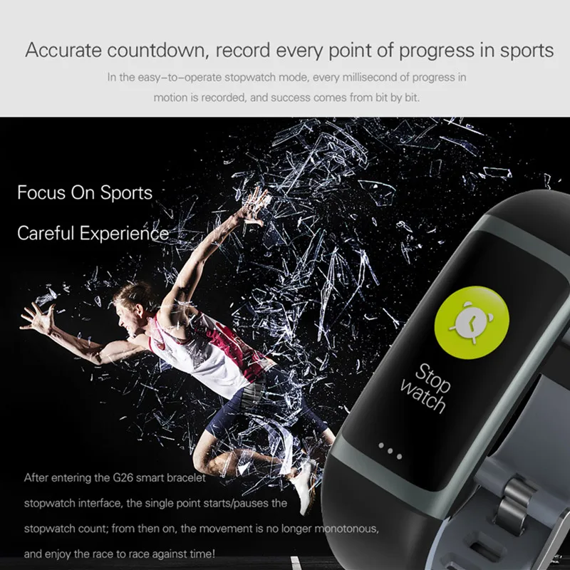 Смарт-браслет G26 для мужчин и женщин фитнес-трекер с измерением пульса давления