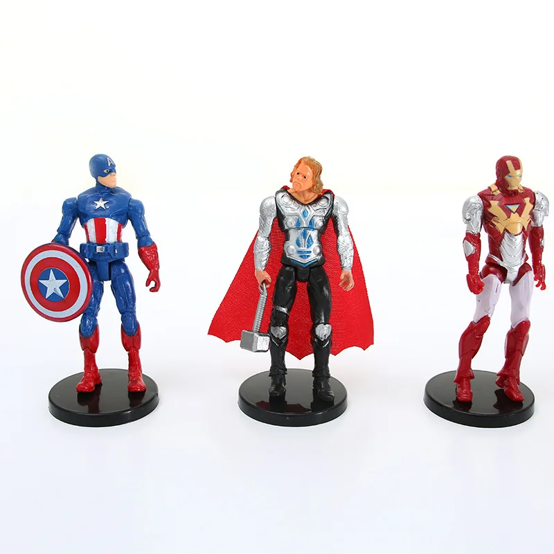 6 шт. фигурки супергероев Мстителей Железный человек Халк Капитан Америка
