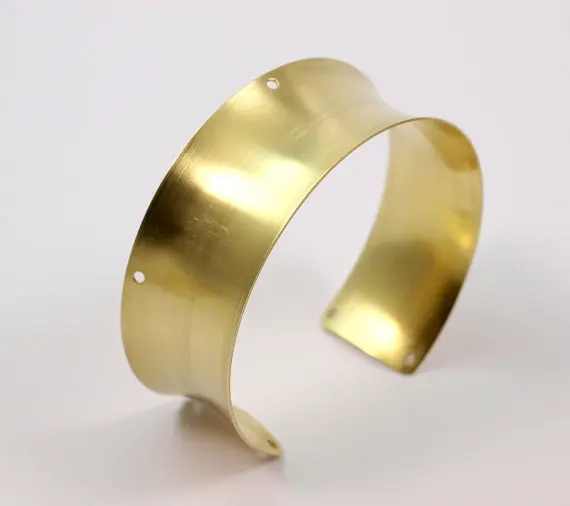 Браслет-манжета из необработанной латуни пустой браслет с 7 отверстиями (ширина 25