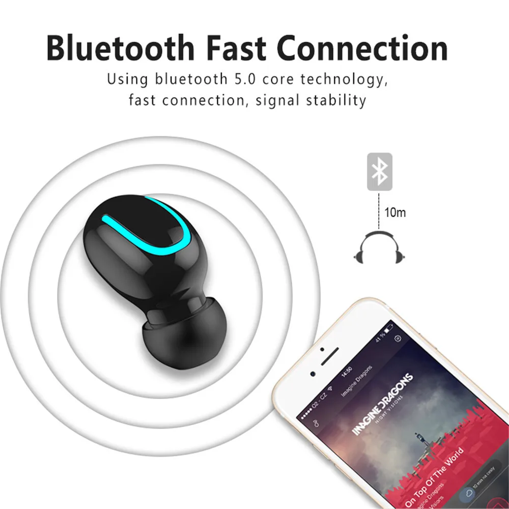 Беспроводные Bluetooth наушники Беспроводная гарнитура спортивные вкладыши стерео