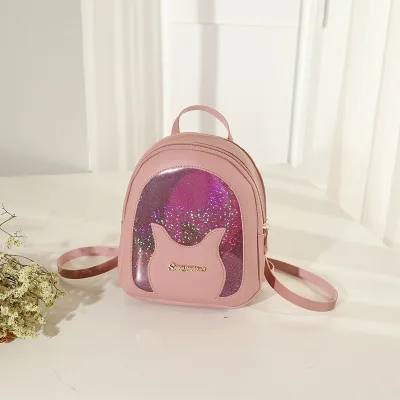 pink Женский рюкзак мини из мягкой кожи, многофункциональные маленькие рюкзаки, женский модный рюкзак для дам, сумка через плечо для девушек - Цвет: pink