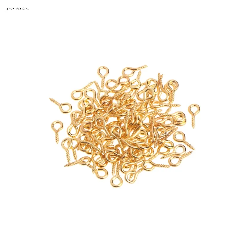 500 шт. маленькие крошечные мини-штифты Eyepins Крючки с резьбой винтовые серебряные