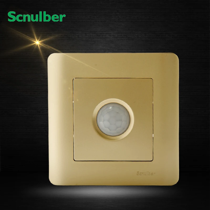 

86mm luxury champagne induction human body detector PIR sensor switch