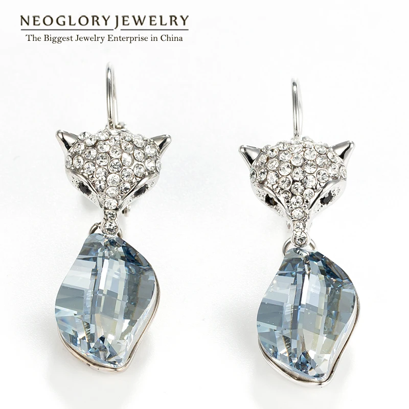 Серьги капли Neoglory Модные женские ювелирные изделия животные лиса для женщин 2020