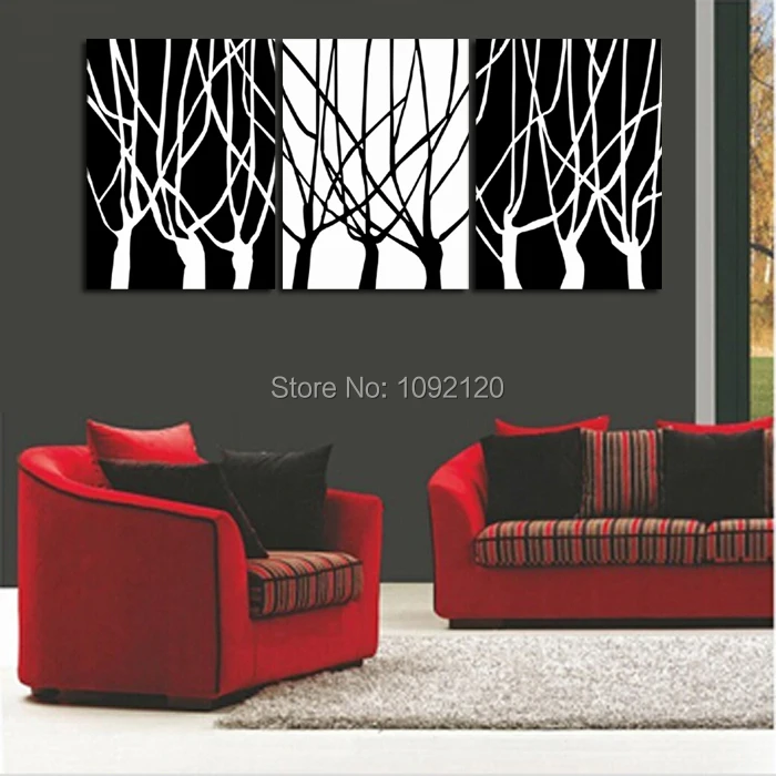 Абстрактная масляная живопись дерева ручной работы на холсте 3 шт. настенное