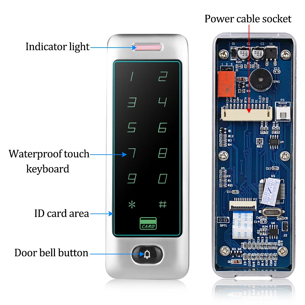 Водонепроницаемая металлическая RFID клавиатура IP65 считыватель доступа Wiegand26/34
