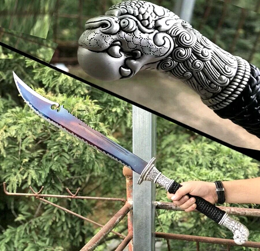 Для китайского кунг фу Broadsword Sword WuShu Da Dao сильный синий высокий Марганец Сталь