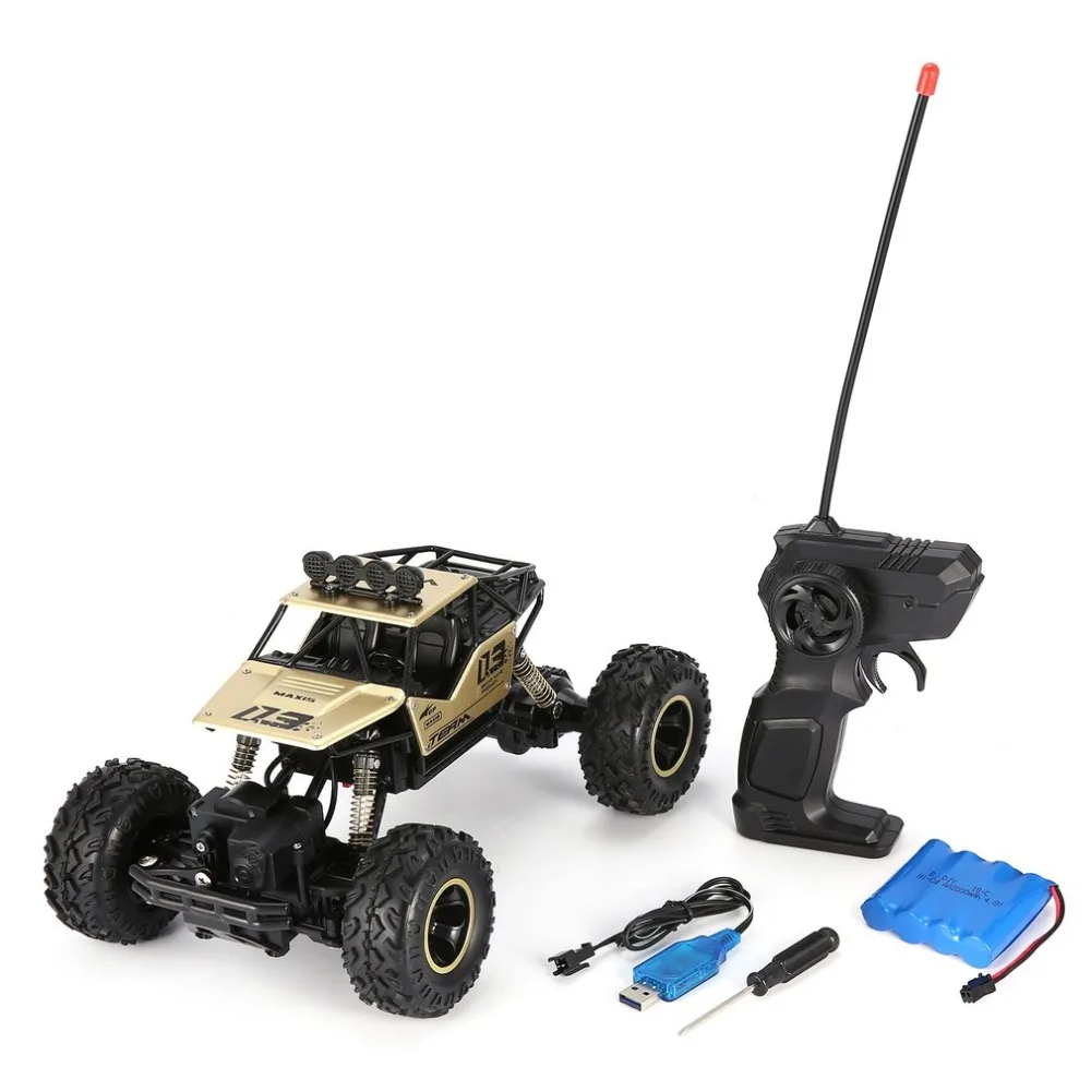 RC 1/16 2 4 ГГц 4WD сплава корпус Рок Гусеничный двойные двигатели внедорожных