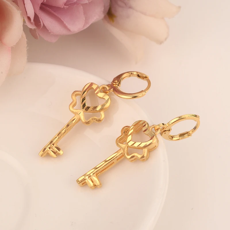 

Earrings For Women Fashion Jewelry Gold Color african Arab Earrings Body Jewelry Flower Pendant as women girls kids Gift