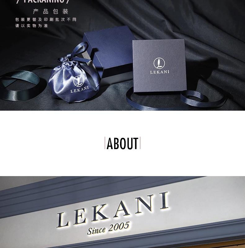 LEKANI изысканные кристаллы от Swarovski цепочка для ключиц чокер дьявол глаз рука хамса Подвеска, женские ожерелья хорошее ювелирное изделие