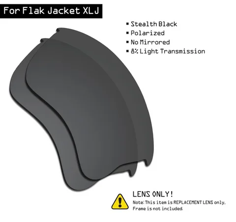 Поляризованные солнцезащитные очки SmartVLT, Сменные линзы для Oakley Flak Jacket XLJ - Stealth Black